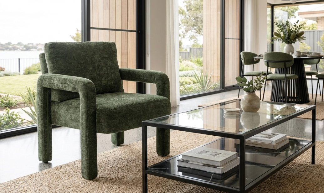 Olive Velvet Occasional Chair | Accent Chair by Interior Ave