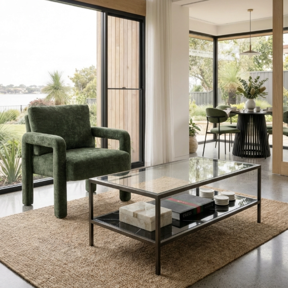 Olive Velvet Occasional Chair | Accent Chair by Interior Ave