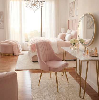 The Blush Vanity Chair - Pink | Stunning Pink Chair by Interior Ave