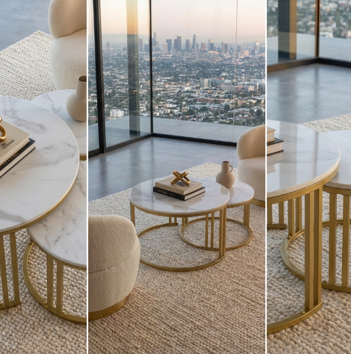 Premier Nested Coffee Table Set - Gold – premium furniture by Interior Ave