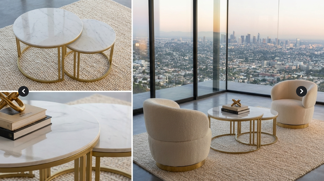 Premier Nested Coffee Table Set - Gold – premium furniture by Interior Ave