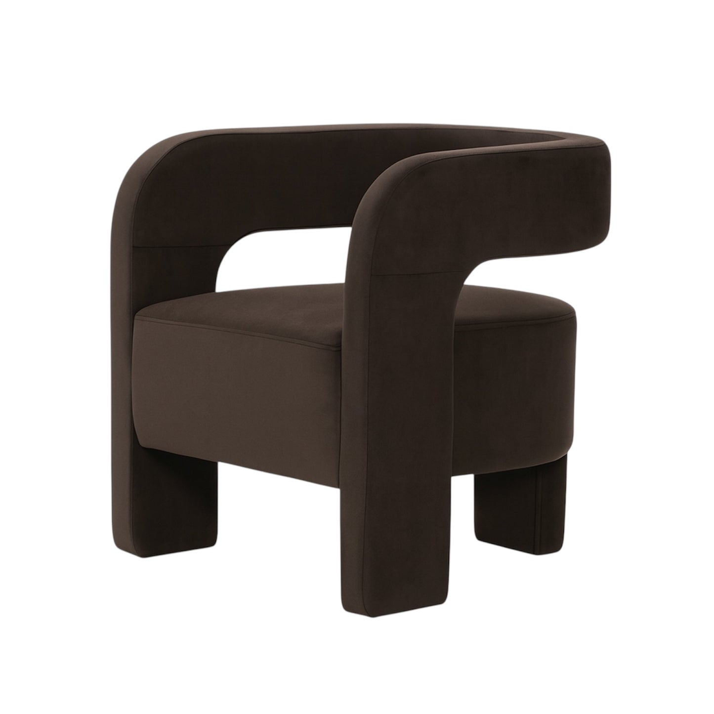 Portia Velvet Arm Chair - Espresso