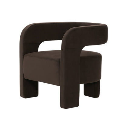 Portia Velvet Arm Chair - Espresso