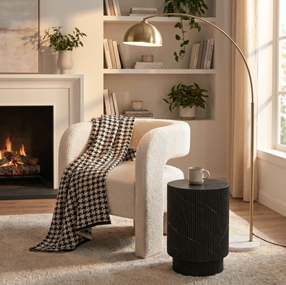 Portia Boucle Arm Chair - Off White | Modern Chair by Interior Ave