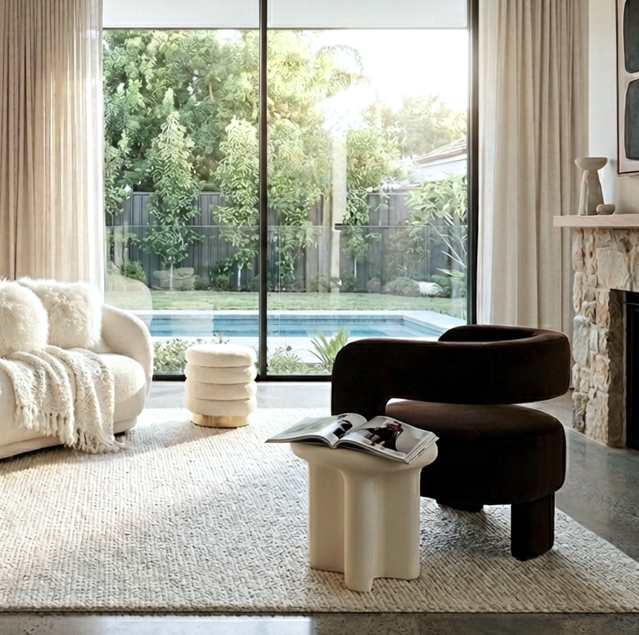 Portia Velvet Arm Chair - Espresso | Modern Chair by Interior Ave