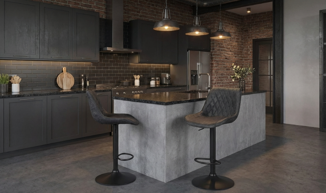 Rex Vintage Bar Stool - Black - Set of Two – modern bar stool by Interior Ave