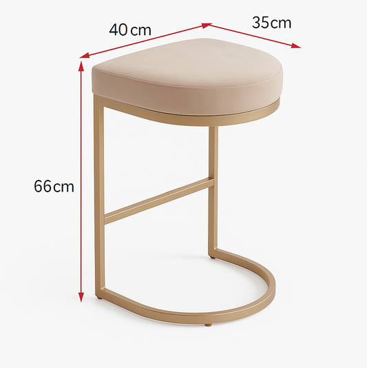 Royale Taupe Velvet Stool – furniture piece by Interior Ave