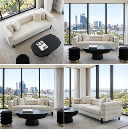 Scarlett 3-Seater Bouclé Sofa – White