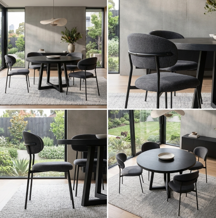 Seraphina Fabric Dining Chair - Mineral Grey | Stylish Dining Chair by Interior Ave