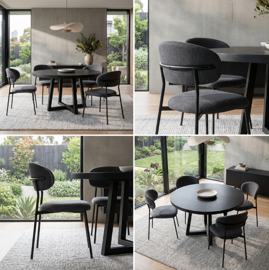 Seraphina Fabric Dining Chair - Mineral Grey | Stylish Dining Chair by Interior Ave