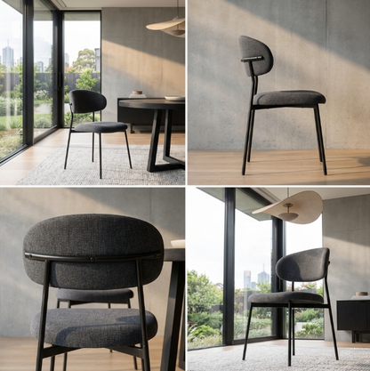 Seraphina Fabric Dining Chair - Mineral Grey | Stylish Dining Chair by Interior Ave