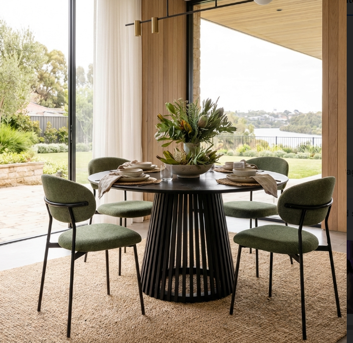 Seraphina Fabric Dining Chair - Olive Green | Stylish Dining Chair by Interior Ave