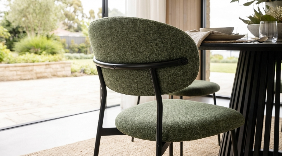 Seraphina Fabric Dining Chair - Olive Green | Stylish Dining Chair by Interior Ave