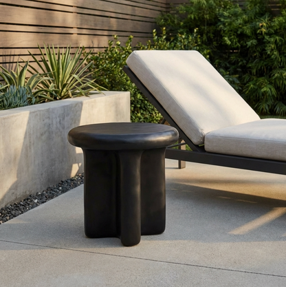 Santorini Black Stone Side Table