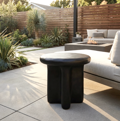Santorini Black Stone Side Table