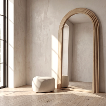 Sierra Arched Step Mirror – Full Length Natural Wood