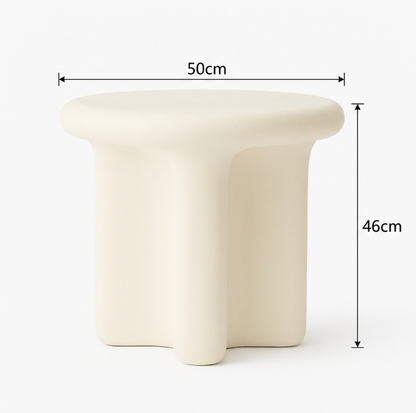 Santorini Stone Side Table- Off White
