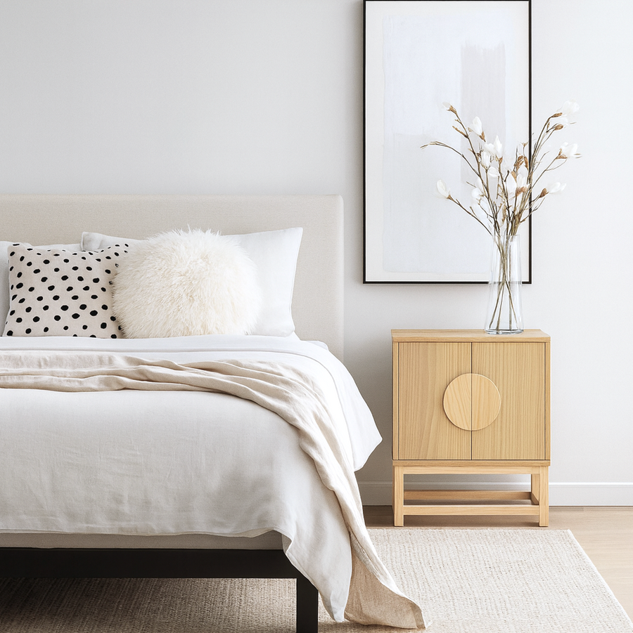 Sarantino Luca Bedside Table - Natural