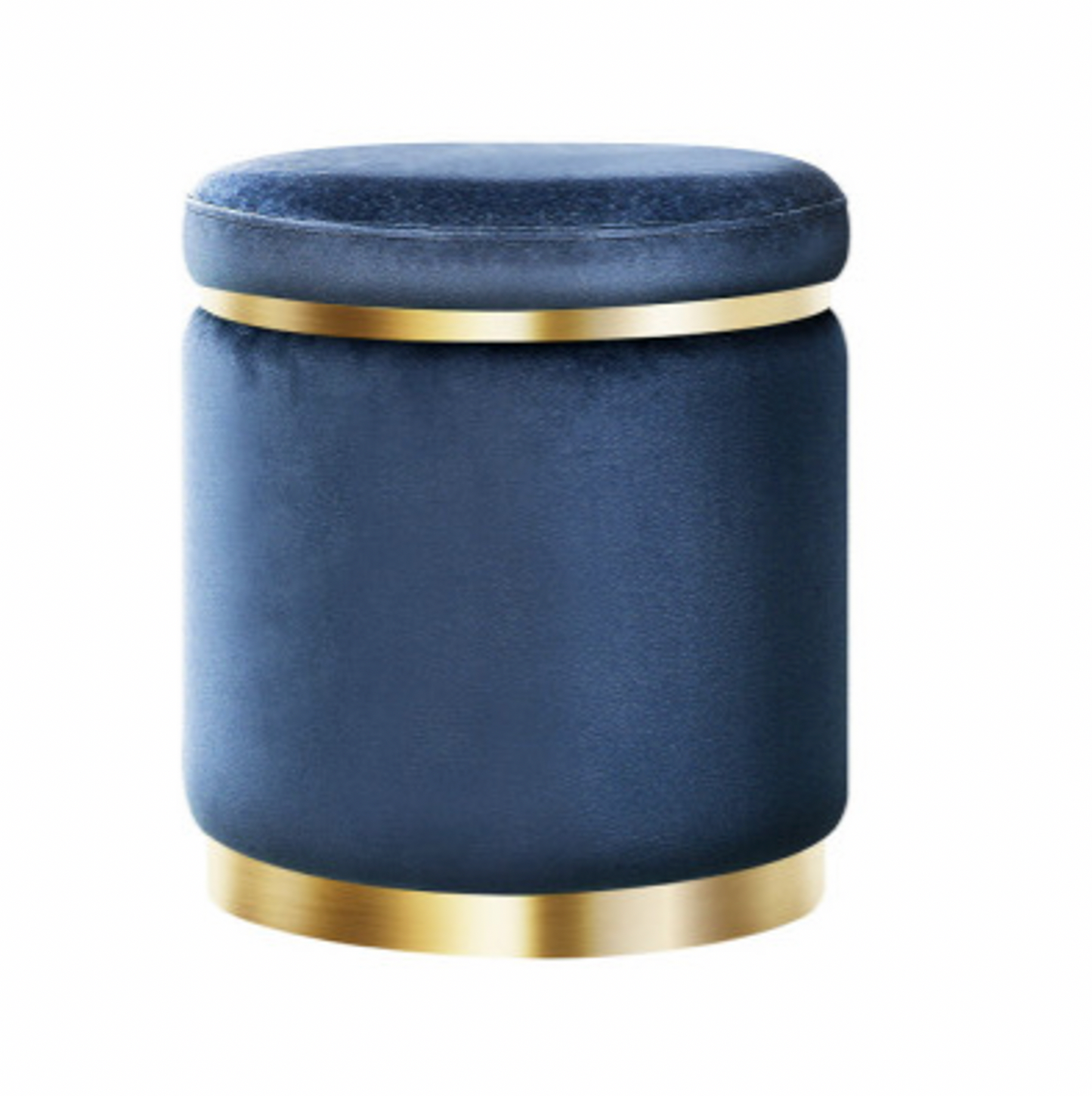 Blue Velvet Ottoman