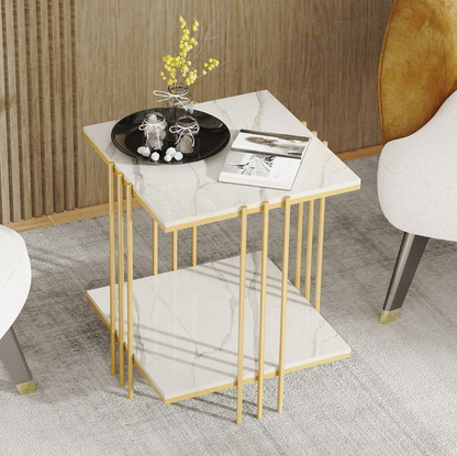 Square Marble Stone Side Table
