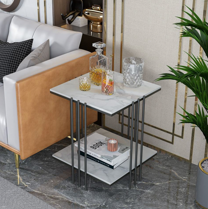 Milano Two Tier Side Table - Black
