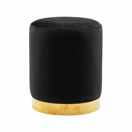 NOBU BLACK VELVET OTTOMAN