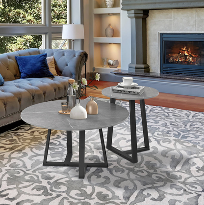 Broadway Two Tier Coffee Table Set - Grey Stone
