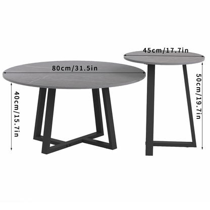 Broadway Two Tier Coffee Table Set - Grey Stone