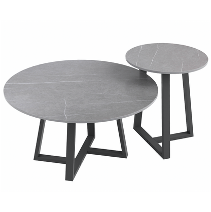Broadway Two Tier Coffee Table Set - Grey Stone – premium furniture by Interior Ave