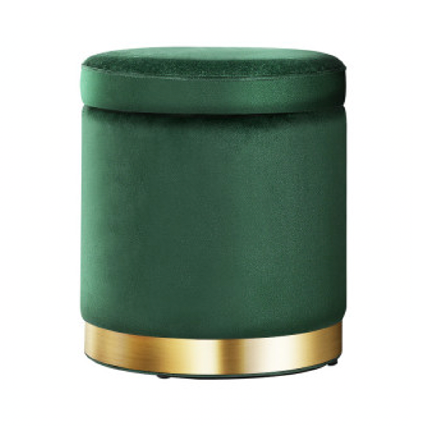 GIA GREEN VELVET STORAGE OTTOMAN