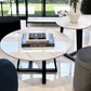 BROADWAY TWO-TIER STONE COFFEE TABLE - WHITE MARBLE STONE