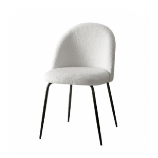 WHITE BOUCLE SHERPA DINING CHAIRS - SET OF 2