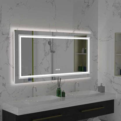 120 x 60cm Rectangle Frameless LED Bathroom Mirror – LED illuminated bathroom mirror by Interior Ave