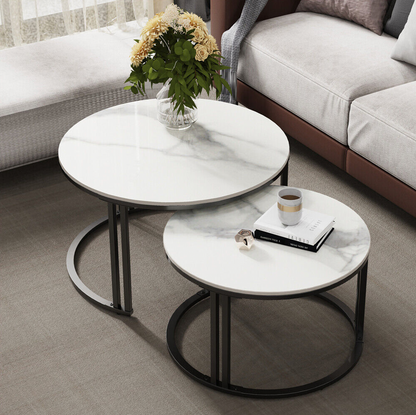 Nested Marble Coffee Table Set