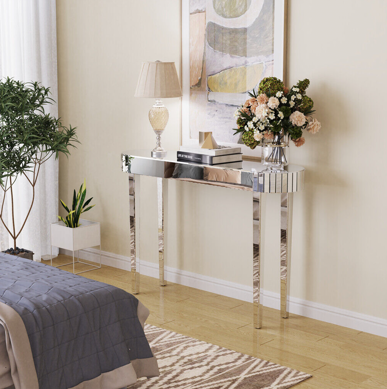 ANNALISE CRYSTAL MIRRORED CONSOLE