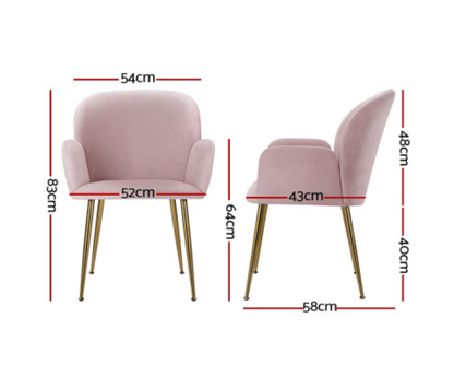 Azure Pink Chair - Set of Two