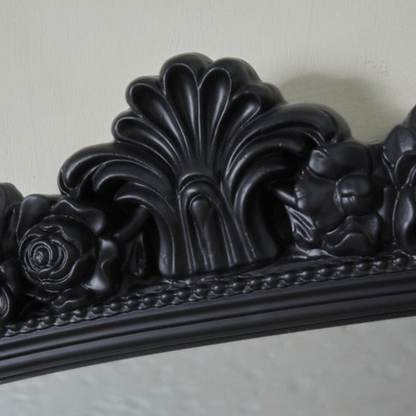 Helena Black Mirror – Arched Mirror with Ornate Crest