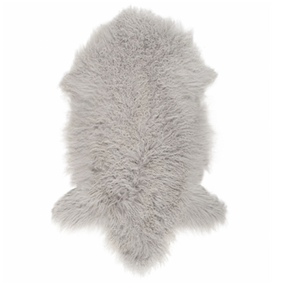 Mongolian Sheepskin Fur / Throw - Grey 160cm