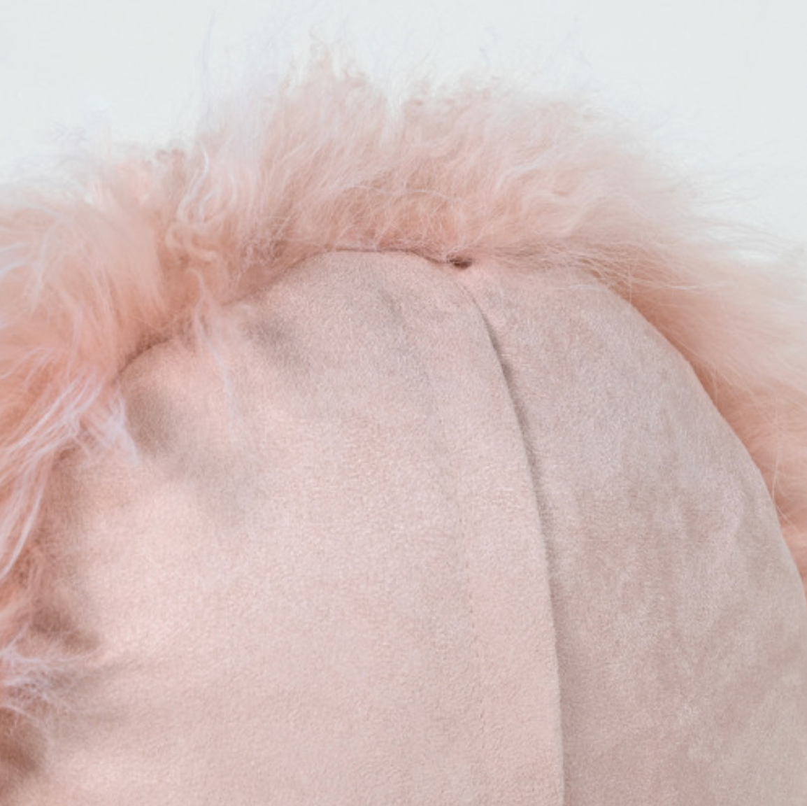 MONGOLIAN FUR CUSHION COVER - PINK SNOW