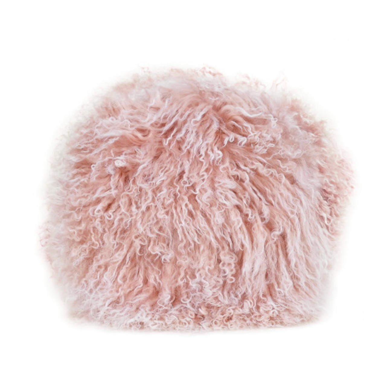 MONGOLIAN FUR CUSHION COVER - PINK SNOW