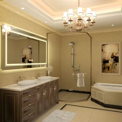 140 x 70cm Rectangle Frameless LED Bathroom Mirror – LED illuminated bathroom mirror by Interior Ave