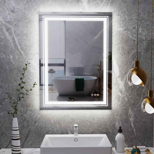 70CM X 90CM RECTANGLE FRAMELESS LED BATHROOM MIRROR