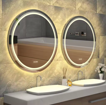 90cm Round Frameless LED Bathroom Mirror – LED illuminated bathroom mirror by Interior Ave