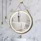 80CM ROUND GOLD HANGING LED MIRROR