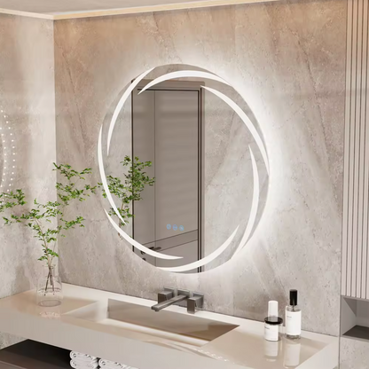 60cm Round Halo LED Bathroom Mirror – LED illuminated bathroom mirror by Interior Ave