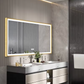 Rectangle Gold LED Bathroom Salon Mirror