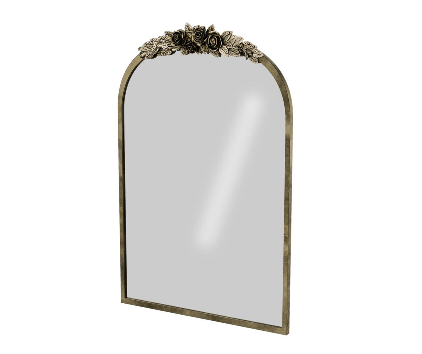 90CM X 60CM VINTAGE ROSE ARCHED MIRROR