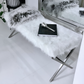 White Fur Bedroom Bench