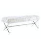 White Fur Bedroom Bench