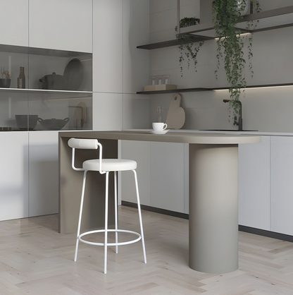 Calipo Leather Bar Stool - White